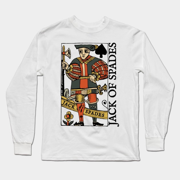 Character of Playing Cards Jack of Spades Long Sleeve T-Shirt by KewaleeTee